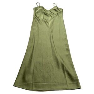 Charcoal Slip Midi Dress in Pear Green